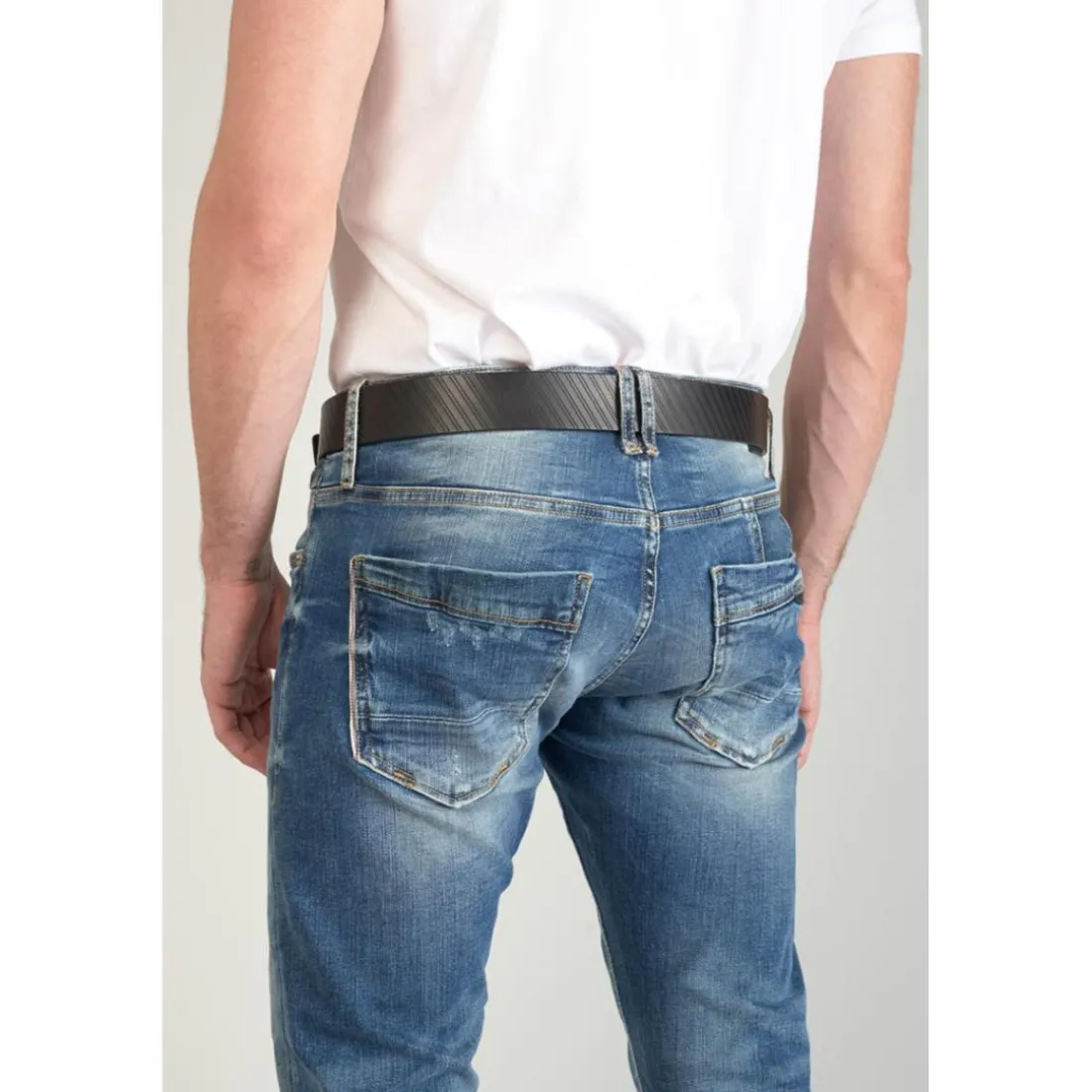 Ceinture en cuir LIBAR noir Raul