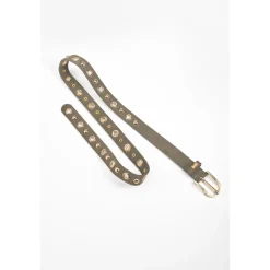Ceinture en cuir STUDY kaki Sara