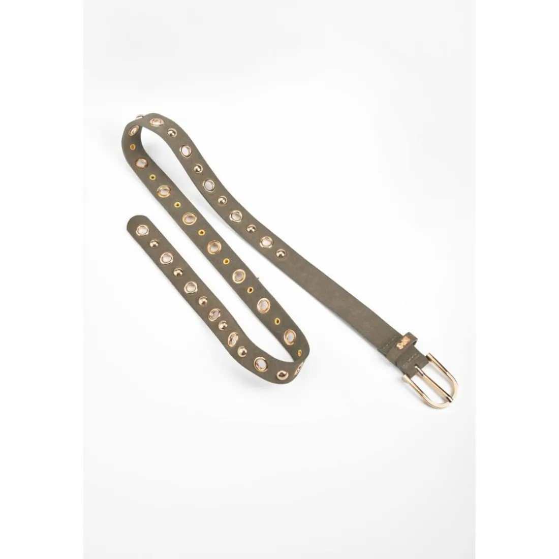 Ceinture en cuir STUDY kaki Sara