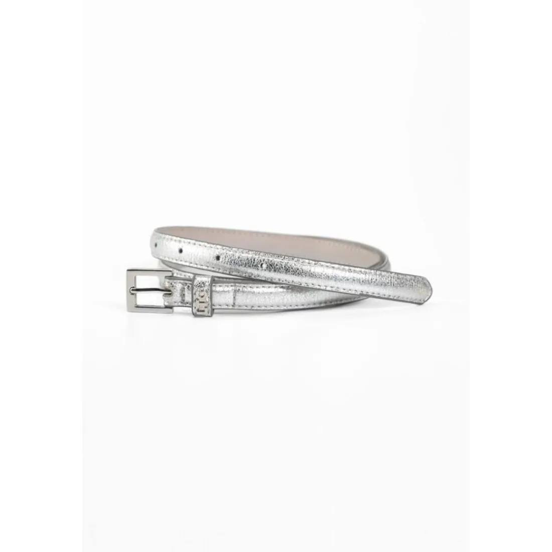 Ceinture fine en cuir STYLO argent Bella