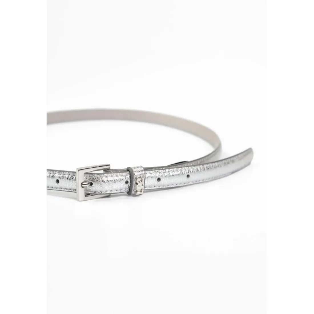 Ceinture fine en cuir STYLO argent Bella