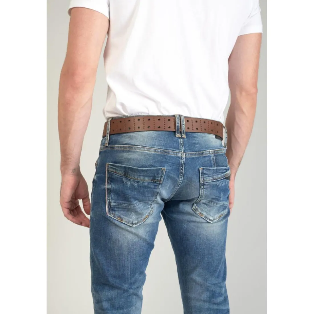Ceinture GELES marron en cuir Oliver