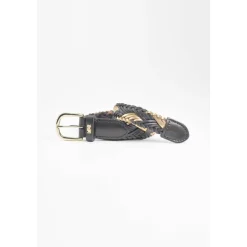 Ceinture JAKARTA en cuir noir et doré Vox
