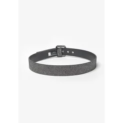 Ceinture Julia en cuir argenté noir