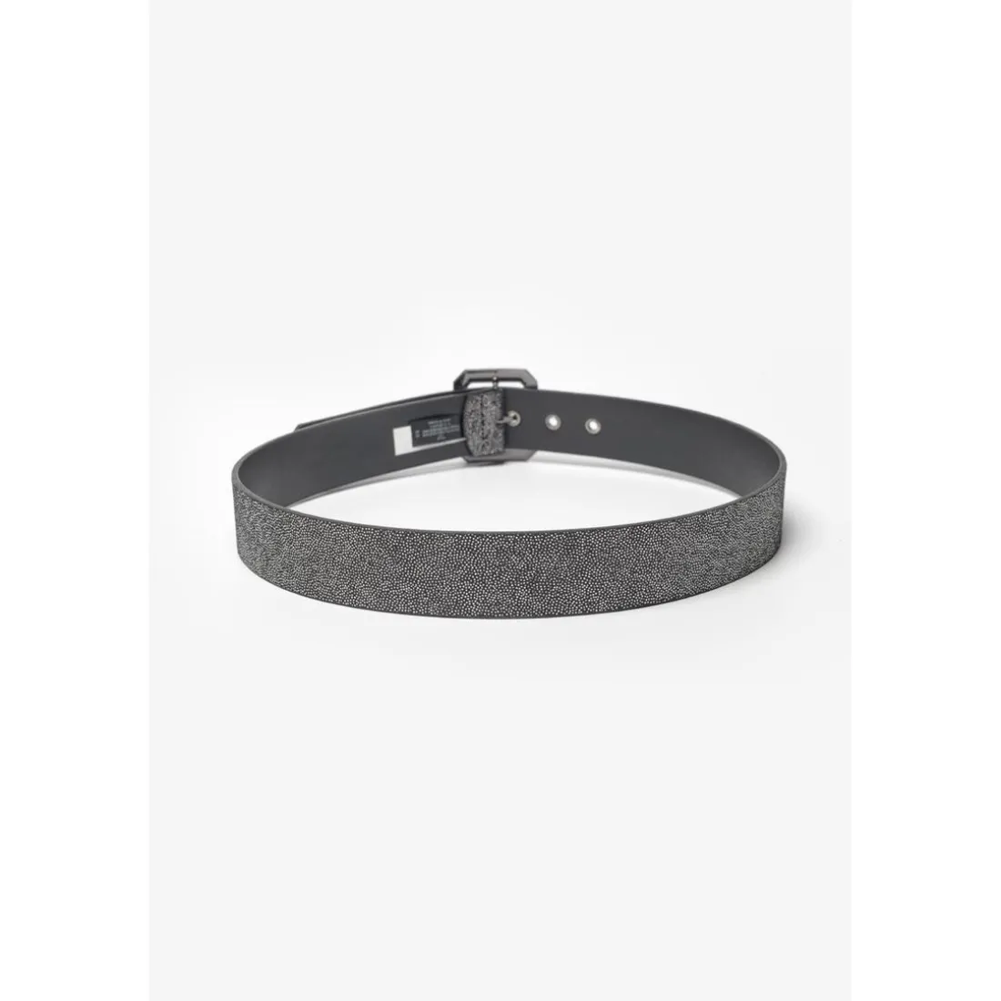 Ceinture Julia en cuir argenté noir