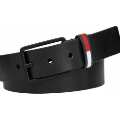 Ceinture noire en cuir lisse