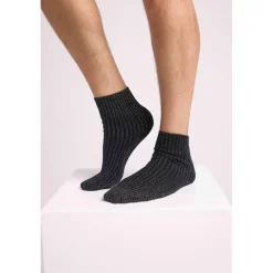 Chaussettes unisexe DORINE en cachemire noir lurex