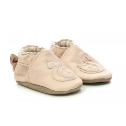Chausson Bebe pour Fille en cuir rose clair