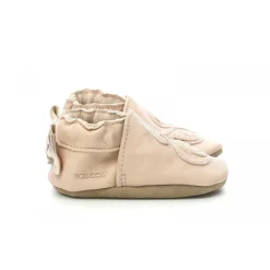 Chausson Bebe pour Fille en cuir rose clair