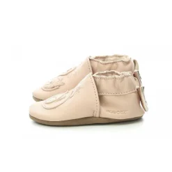 Chausson Bebe pour Fille en cuir rose clair