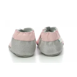 Chausson Bebe pour Fille en cuir rose avec motif fruit