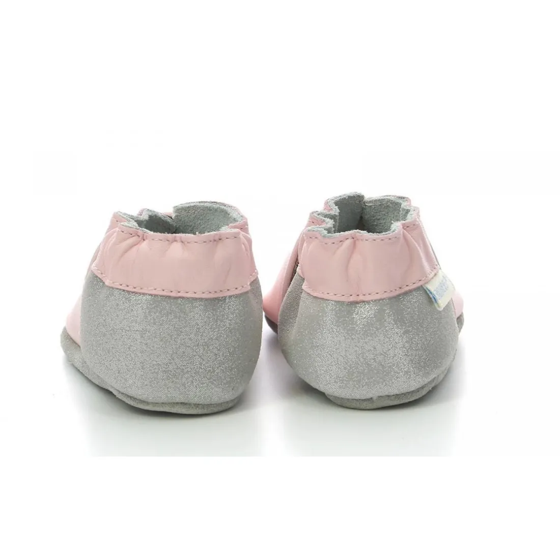 Chausson Bebe pour Fille en cuir rose avec motif fruit