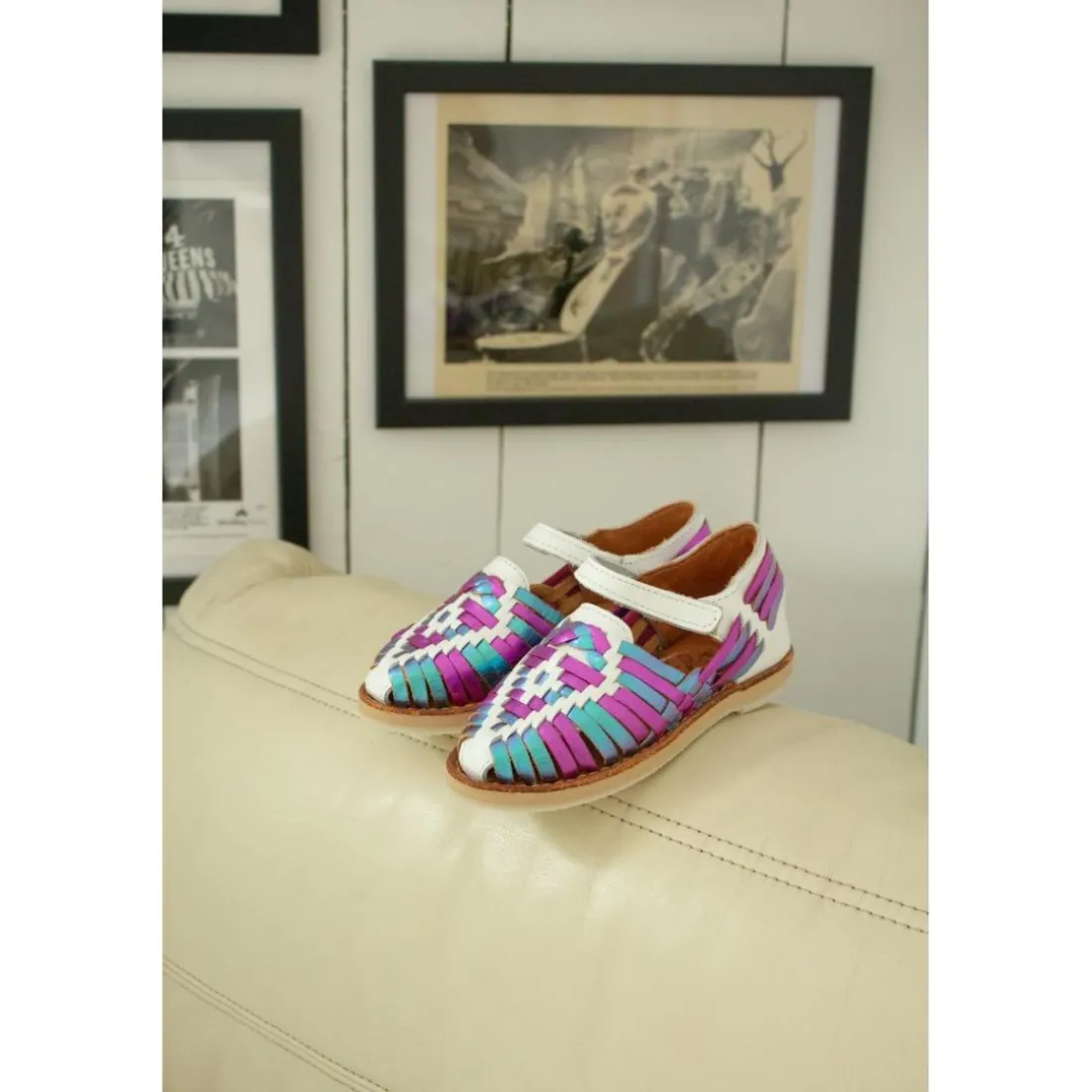 Chaussure en cuir tressé Alegria mermaid multicolore
