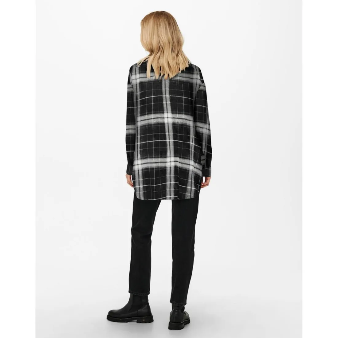 Chemise à boutons noire en viscose