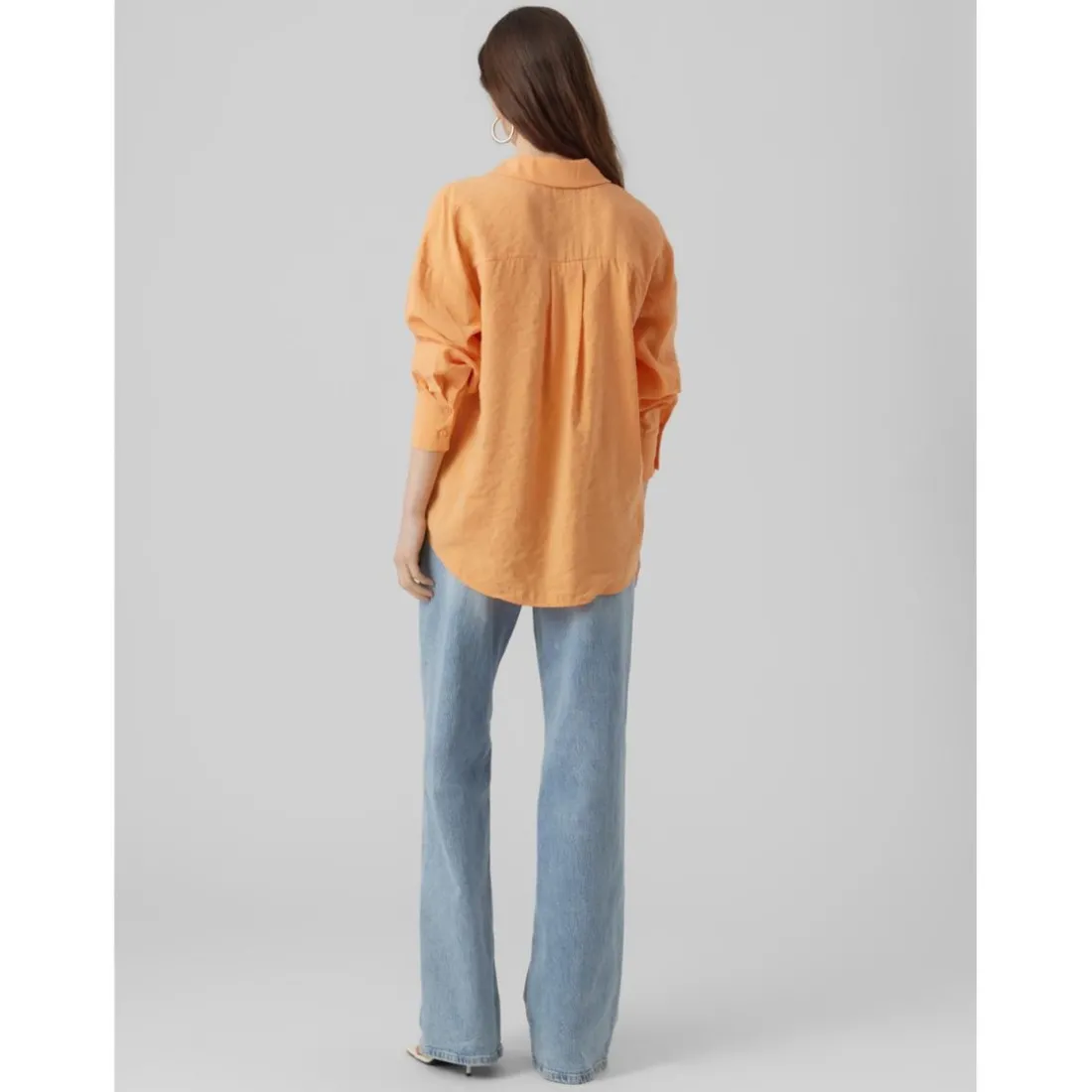 Chemise à manches classiques - Orange en coton modal