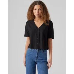 Chemise à manches larges - Noire en viscose