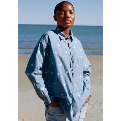 Chemise AUBEPIN bleu en coton