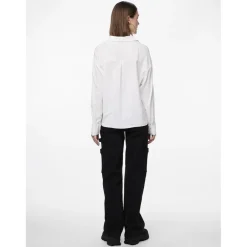 Chemise col boutonné manches longues blanc