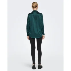Chemise Col chemise Manches longues Coupe plus longue vert