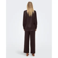 Chemise Col chemise Manches longues Coupe plus longue noir marron