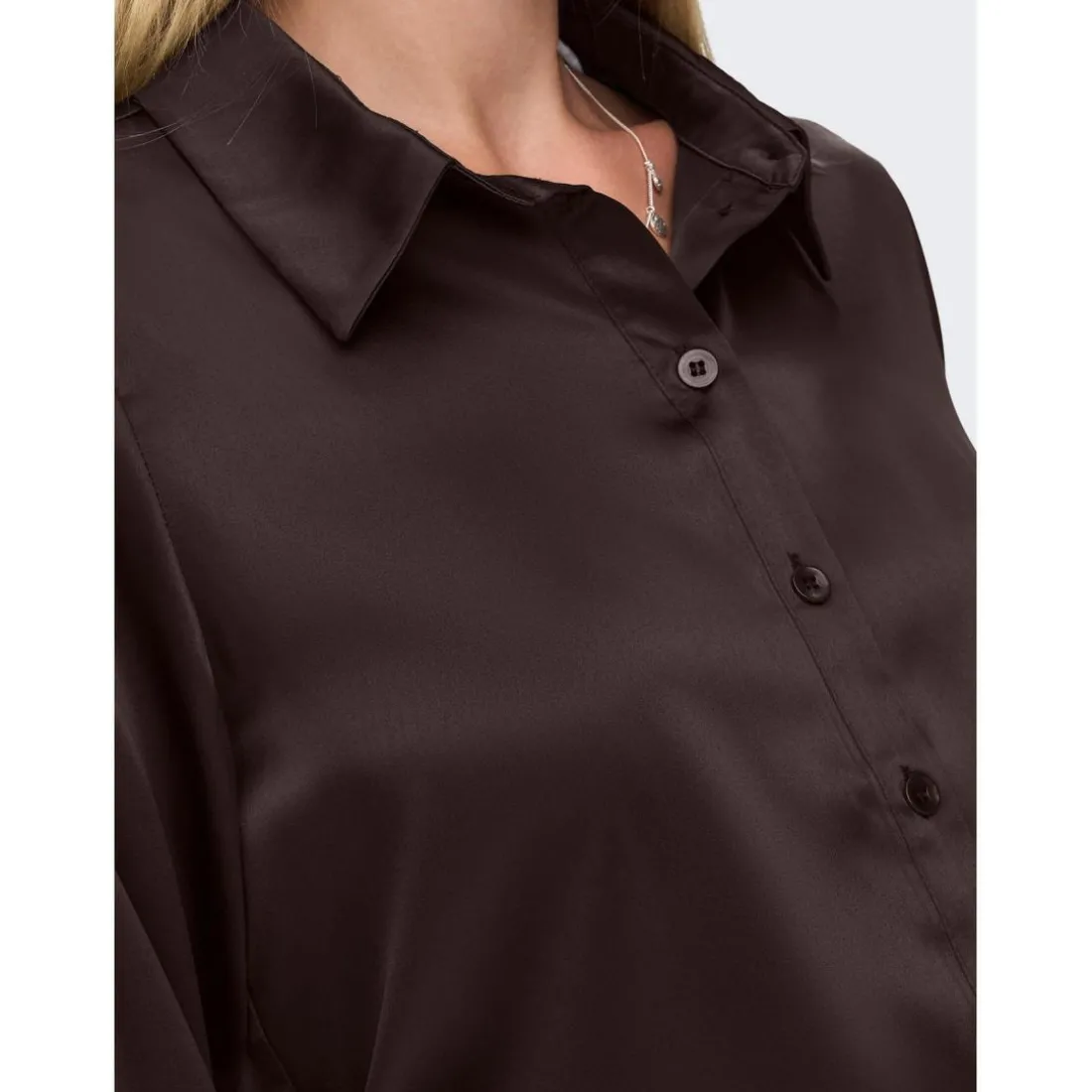 Chemise Col chemise Manches longues Coupe plus longue noir marron