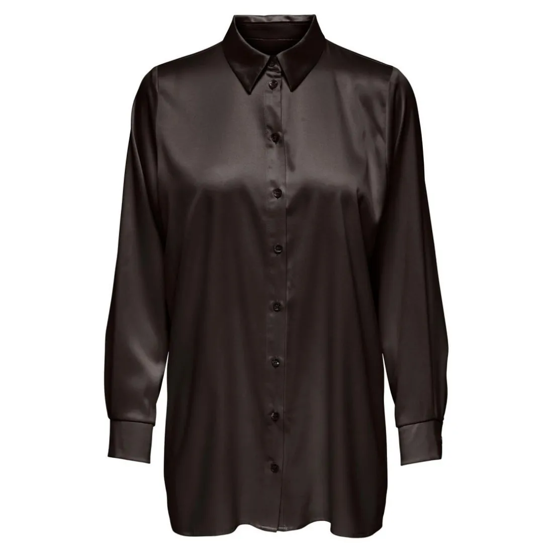 Chemise Col chemise Manches longues Coupe plus longue noir marron