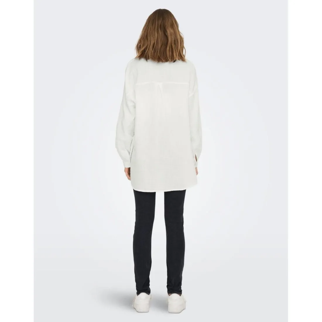 Chemise Col chemise Manches longues blanc