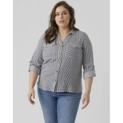 Chemise col chemise manches avec revers manches longues blanc en viscose Hope
