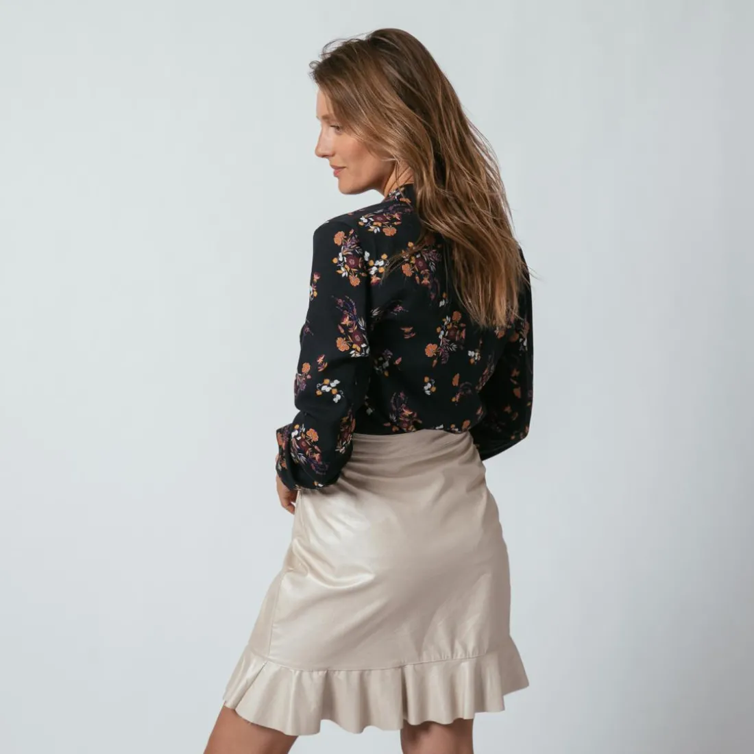 Chemise col tailleur fleurie Ipa en viscose