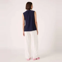 Chemise détail jour échelle bleu en viscose