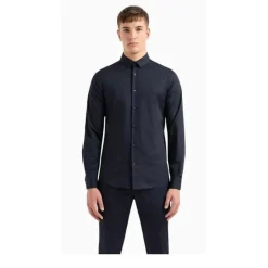 Chemise en coton regular fit marine