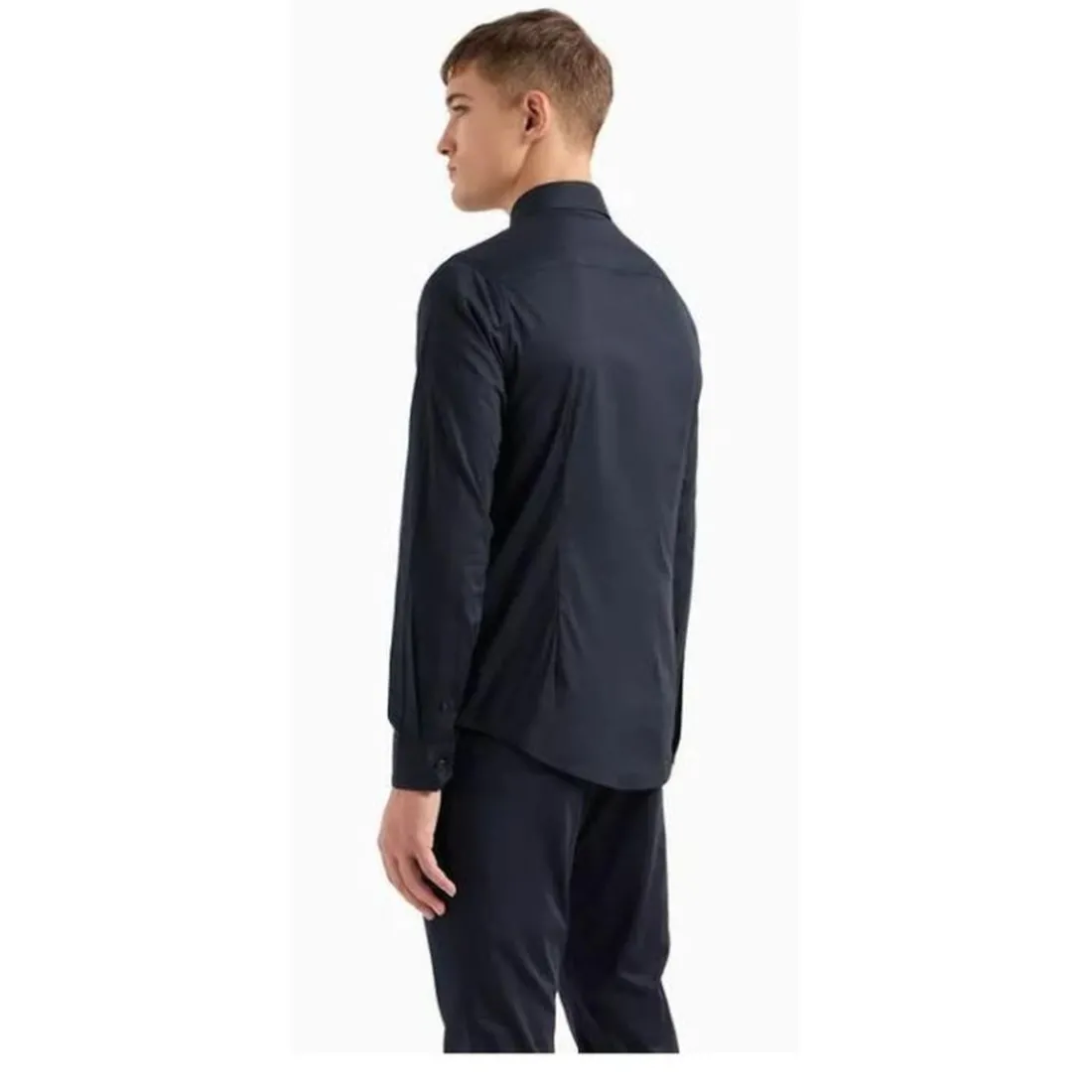 Chemise en coton regular fit marine