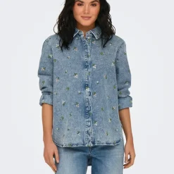 Chemise en jean bleu denim Lina