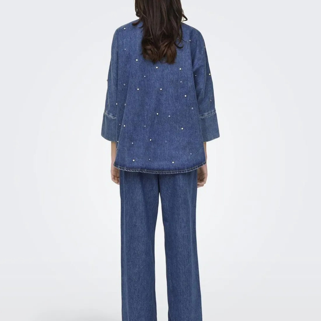 Chemise en jean oversize Grace bleu en coton Lina