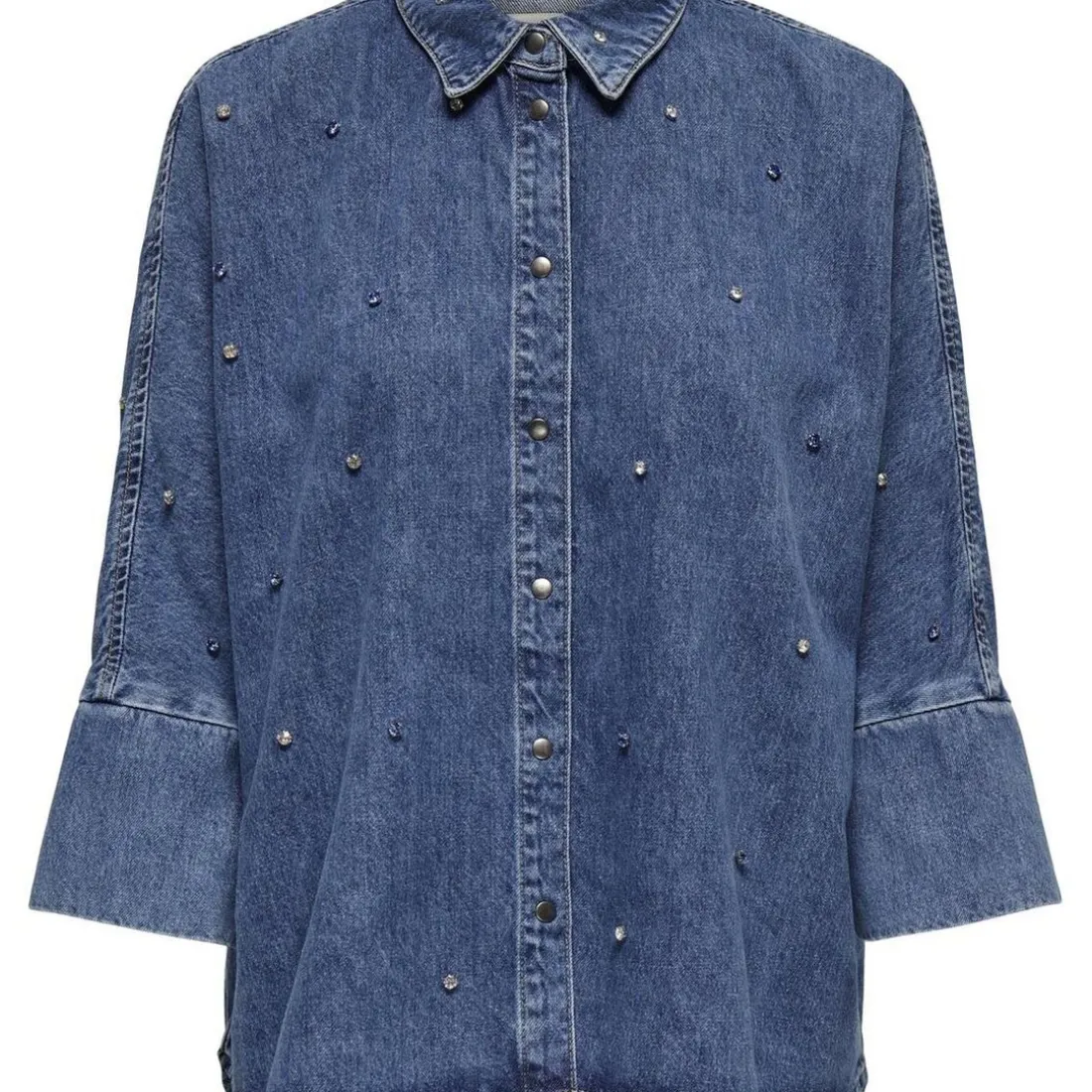 Chemise en jean oversize Grace bleu en coton Lina
