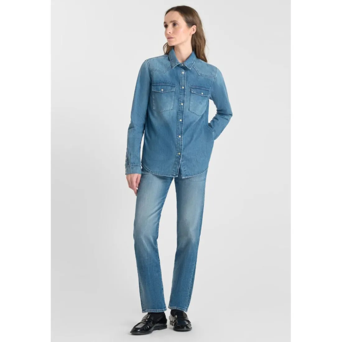 Chemise en jeans BARBARA bleu Kali