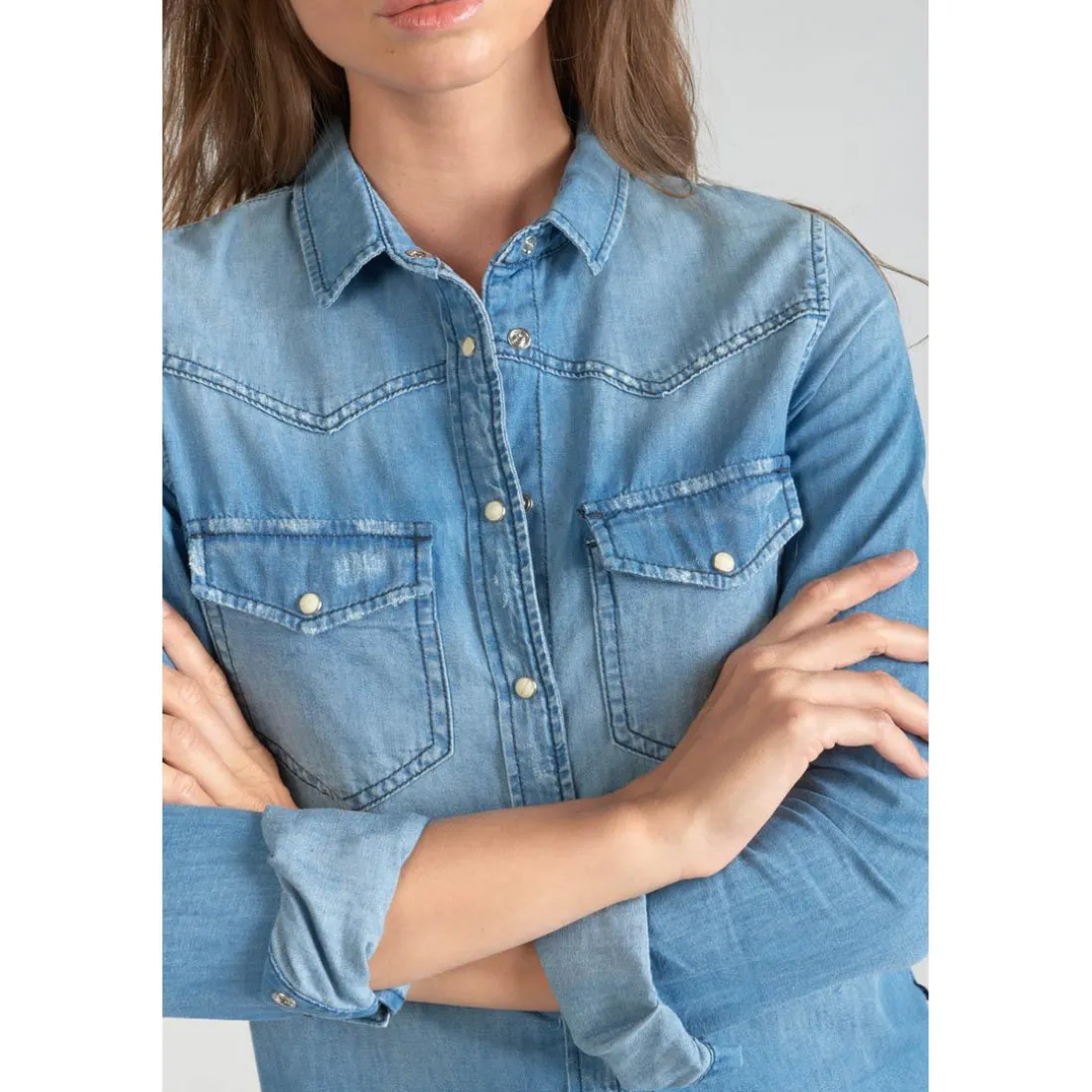 Chemise en jeans Juanita bleu clair