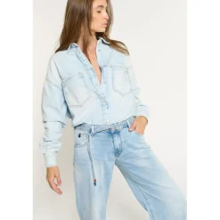 Chemise en jeans TULIPE bleu Vivi