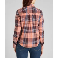 Chemise Femme Regular Western Shirt orange en coton