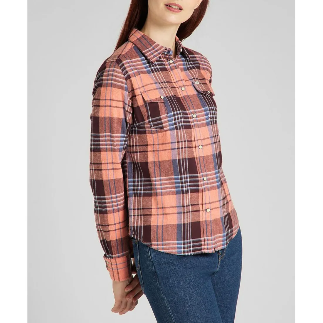 Chemise Femme Regular Western Shirt orange en coton