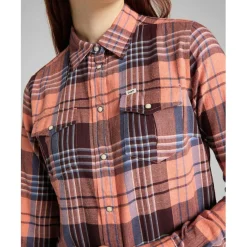 Chemise Femme Regular Western Shirt orange en coton