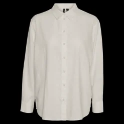 Chemise fermeture par bouton poignets boutonnés col chemise manches larges manches longues gris en lin Maia