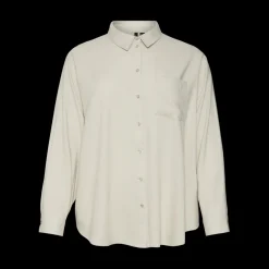 Chemise fermeture par bouton col chemise manches longues gris en viscose Vivi