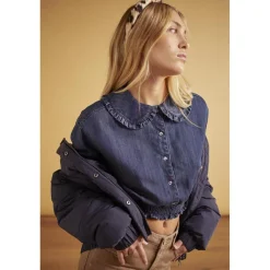 Chemise fille MACCHIGI bleu en tencel