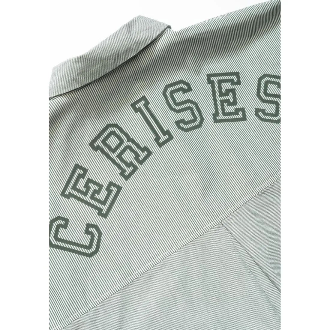 Chemise fille oversize Ginagi à rayures vertes en coton pour fille