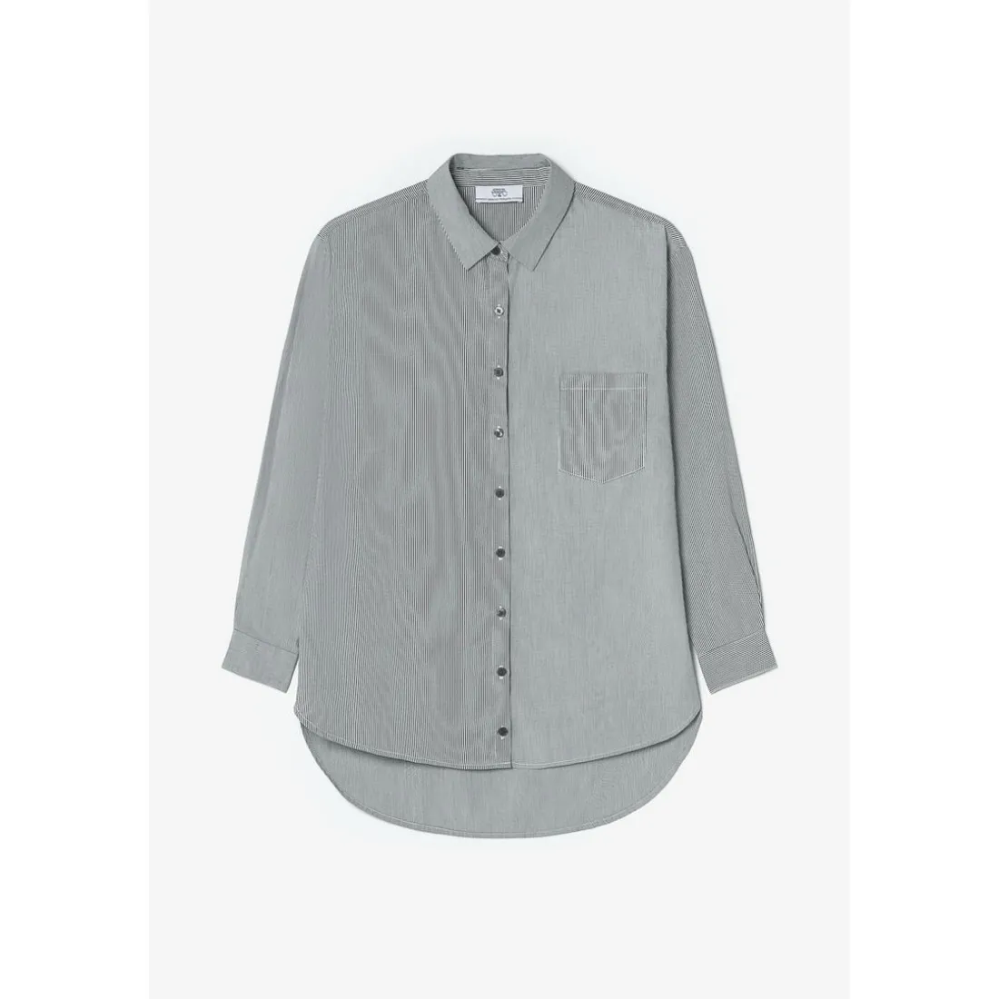 Chemise fille oversize Ginagi à rayures vertes en coton pour fille