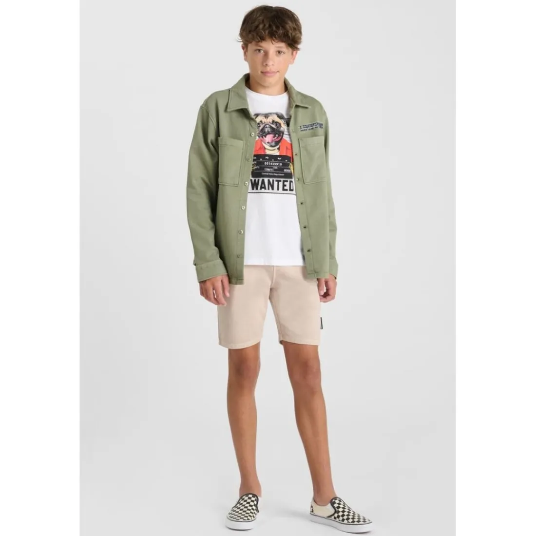 Chemise garçon PEDROBO kaki en coton Jett