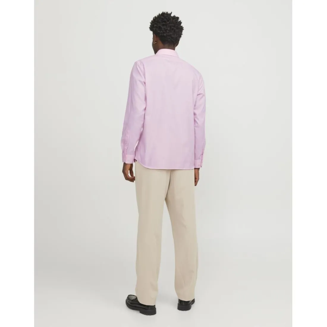 Chemise homme rose clair en coton