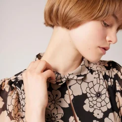 Chemise imprimée manches longues noir