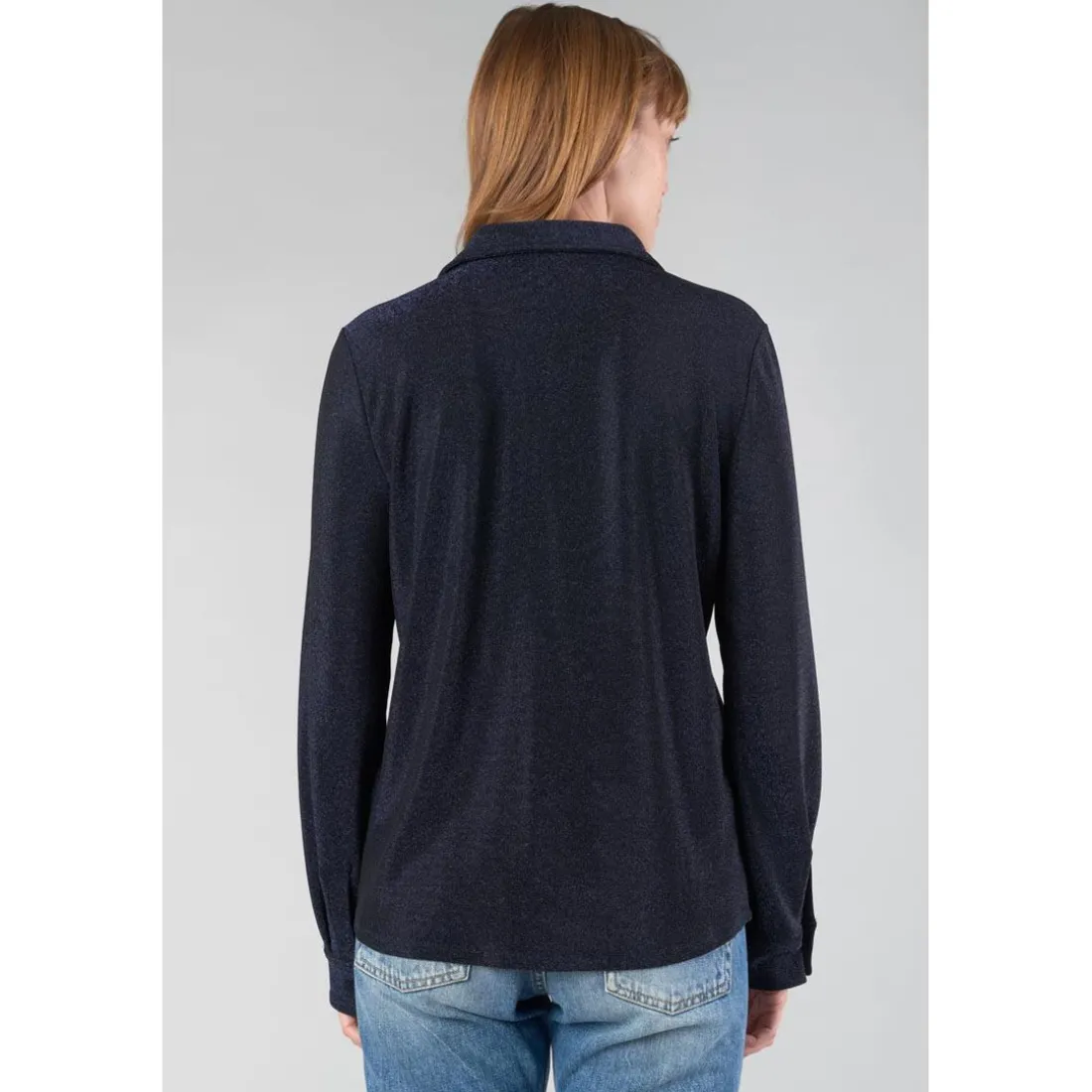 Chemise Kelya bleu nuit irisé en nylon